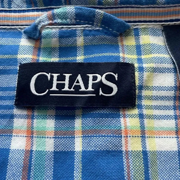 CHAPS Men's Long Sleeve Blue Plaid Cotton Button Down Shirt Men’s size S NWT - Picture 5 of 13